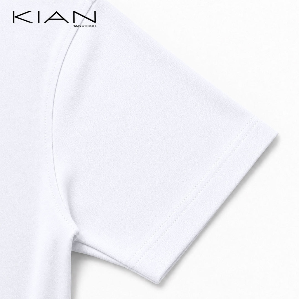 تیشرت بیسیک رنگ White جزییات آستین