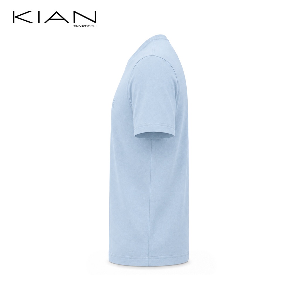 تیشرت بیسیک رنگ آبی یخی نیم رخ