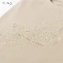 تیشرت مردانه ماکان طرح آفلاین رنگ بژ - طرح تیشرت