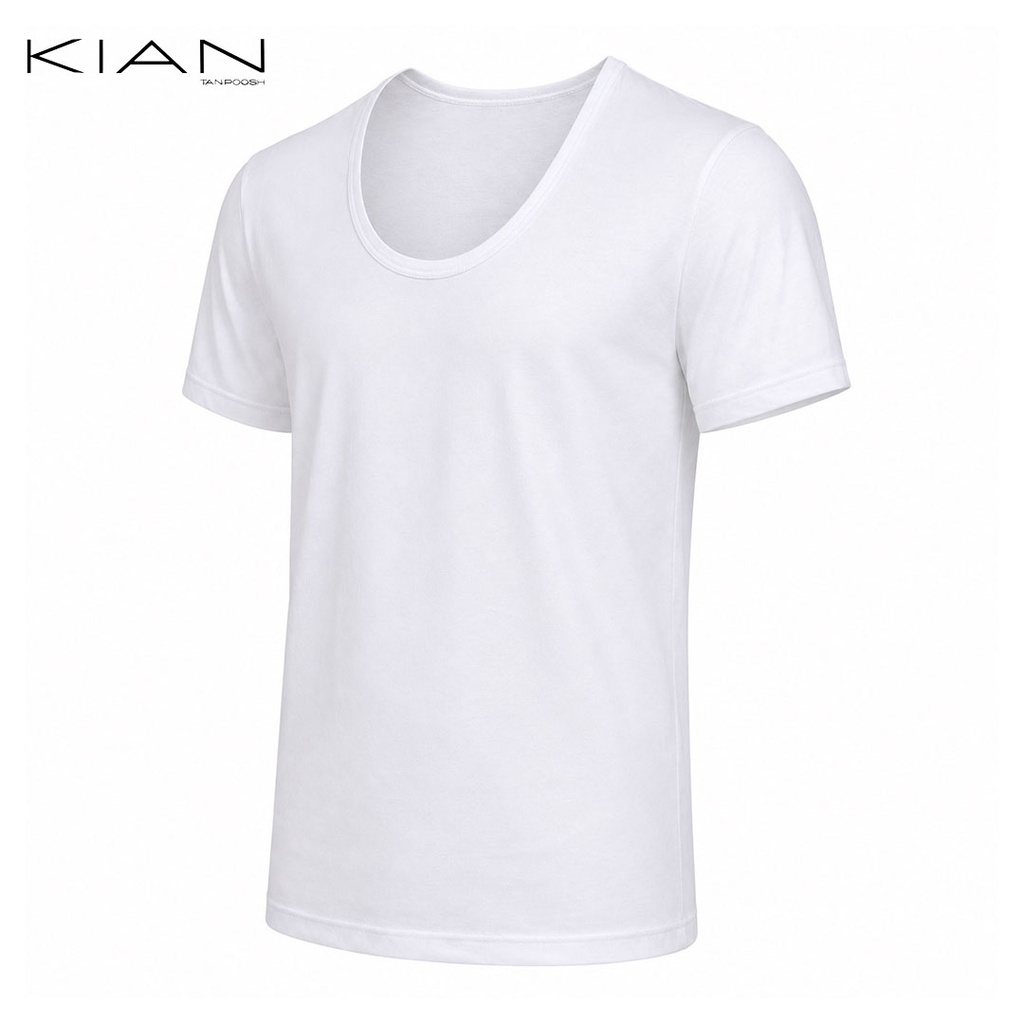 زیرپوش نیم آستین کلاسیک رنگ سفید سه رخ