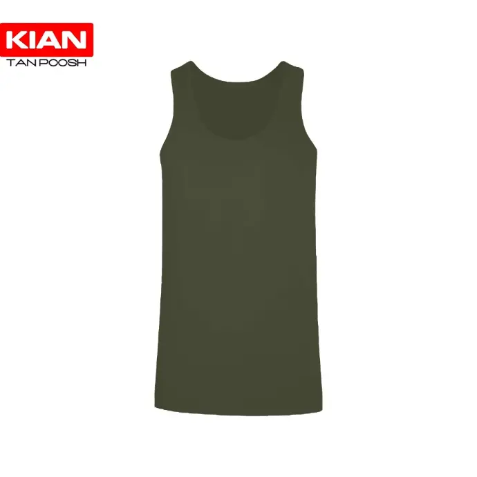 زیرپوش رکابی رنگ سبز زیتونی تیره