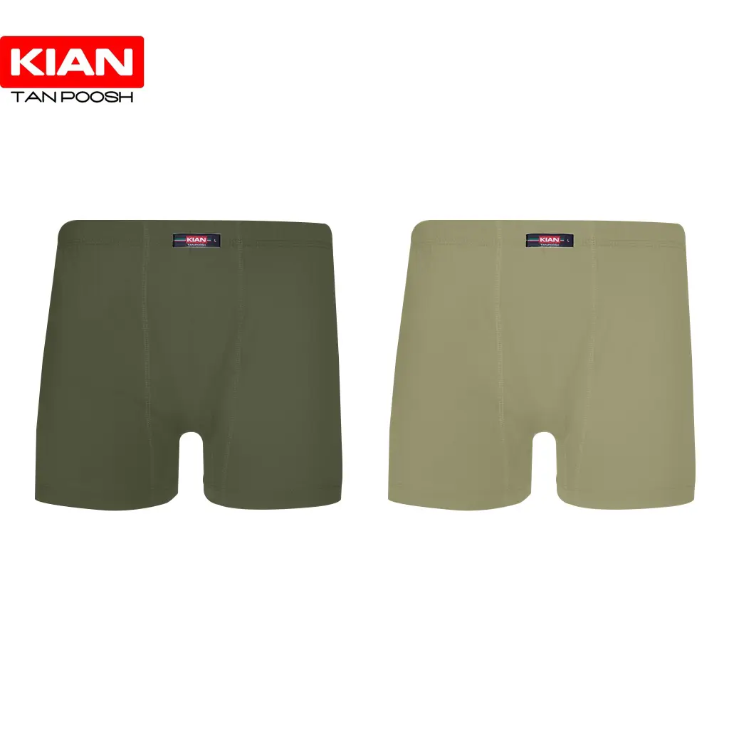 شورت پادار کلاسیک رنگ‌های سبز زیتونی روشن و تیره