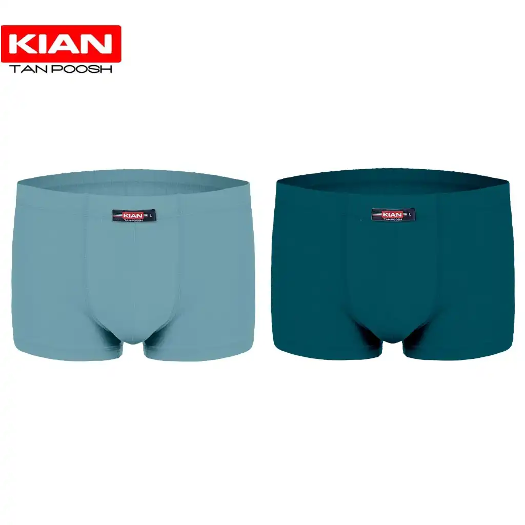 شورت نیم پا پنبه لاکرا رنگ آبی دودی-کله غازی