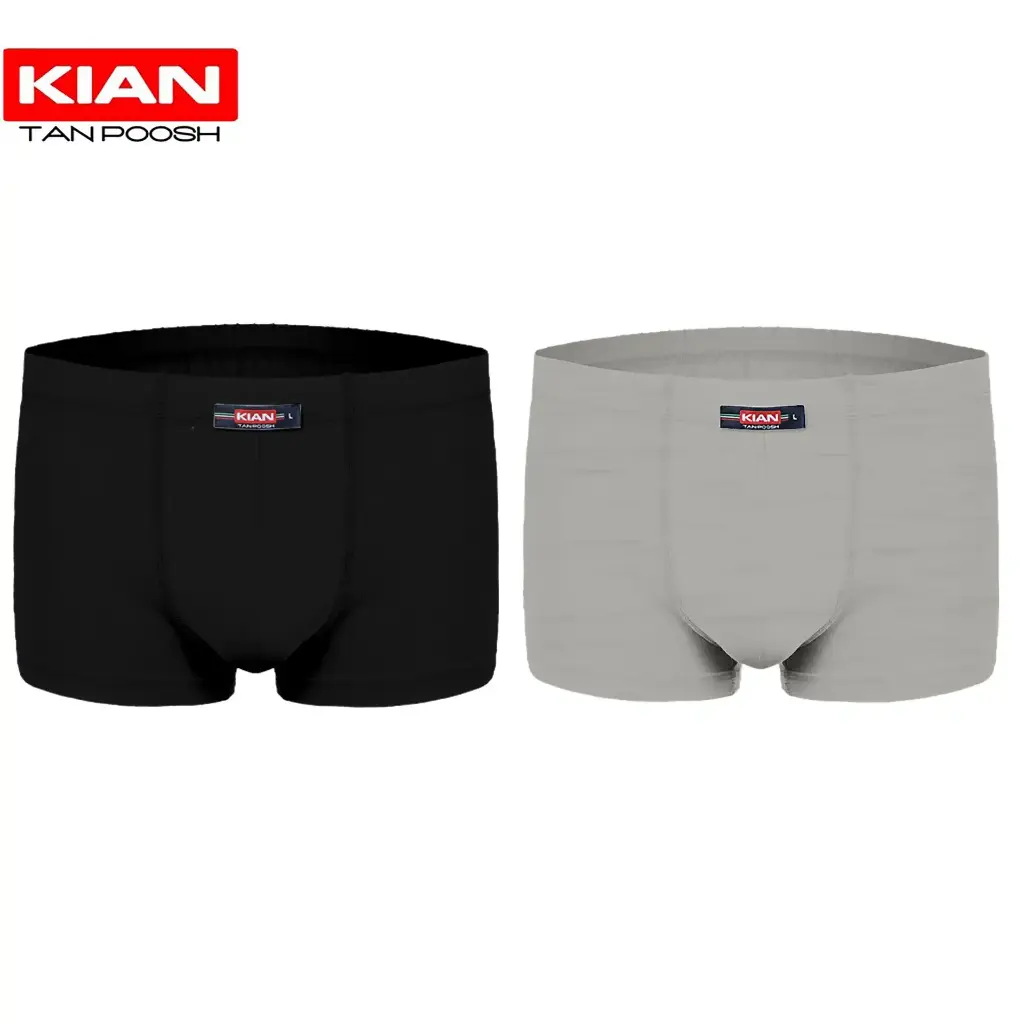 شورت نیم پا پنبه لاکرا رنگ ملانژ-مشکی