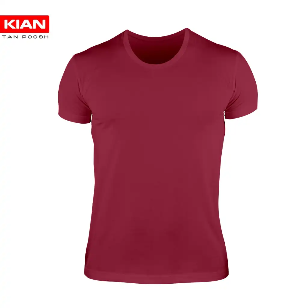 زیرپوش نیم آستین رنگ قرمز آلبالویی