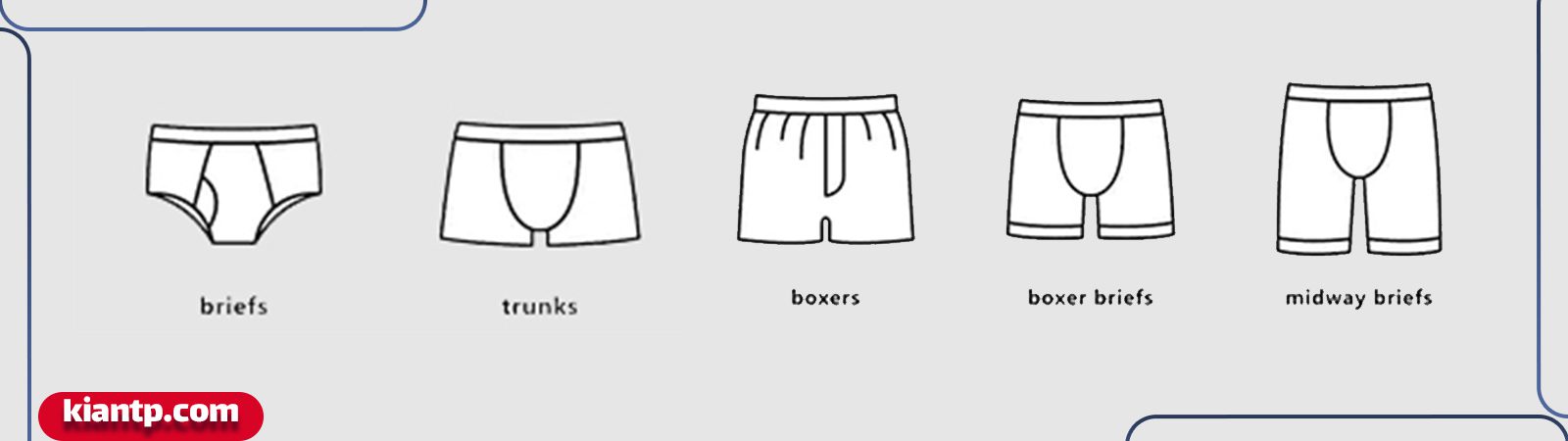 تصویر انواع مختلف شورت برای دسته بندی خرید لباس زیر مردانه
